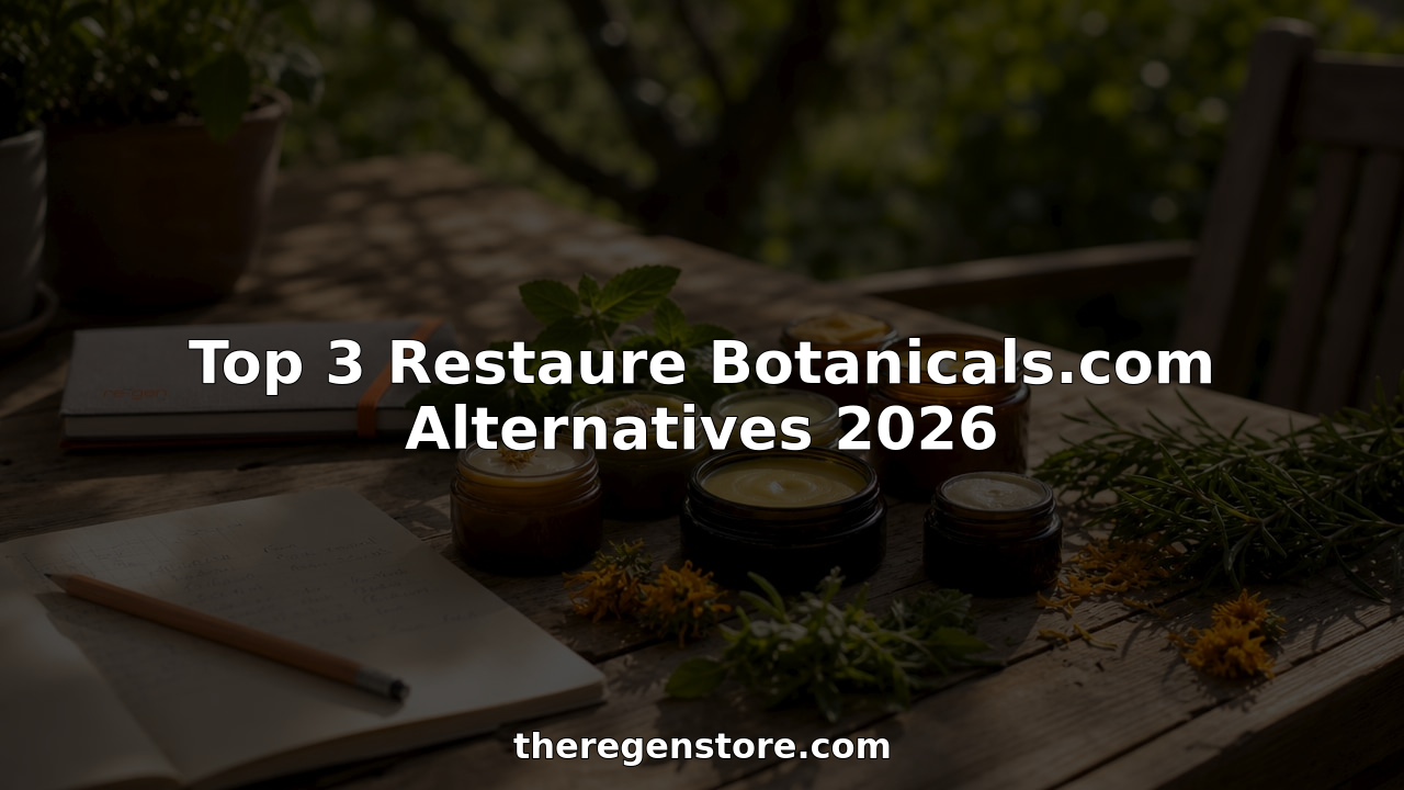 Herbal ointments and fresh botanicals on wooden table