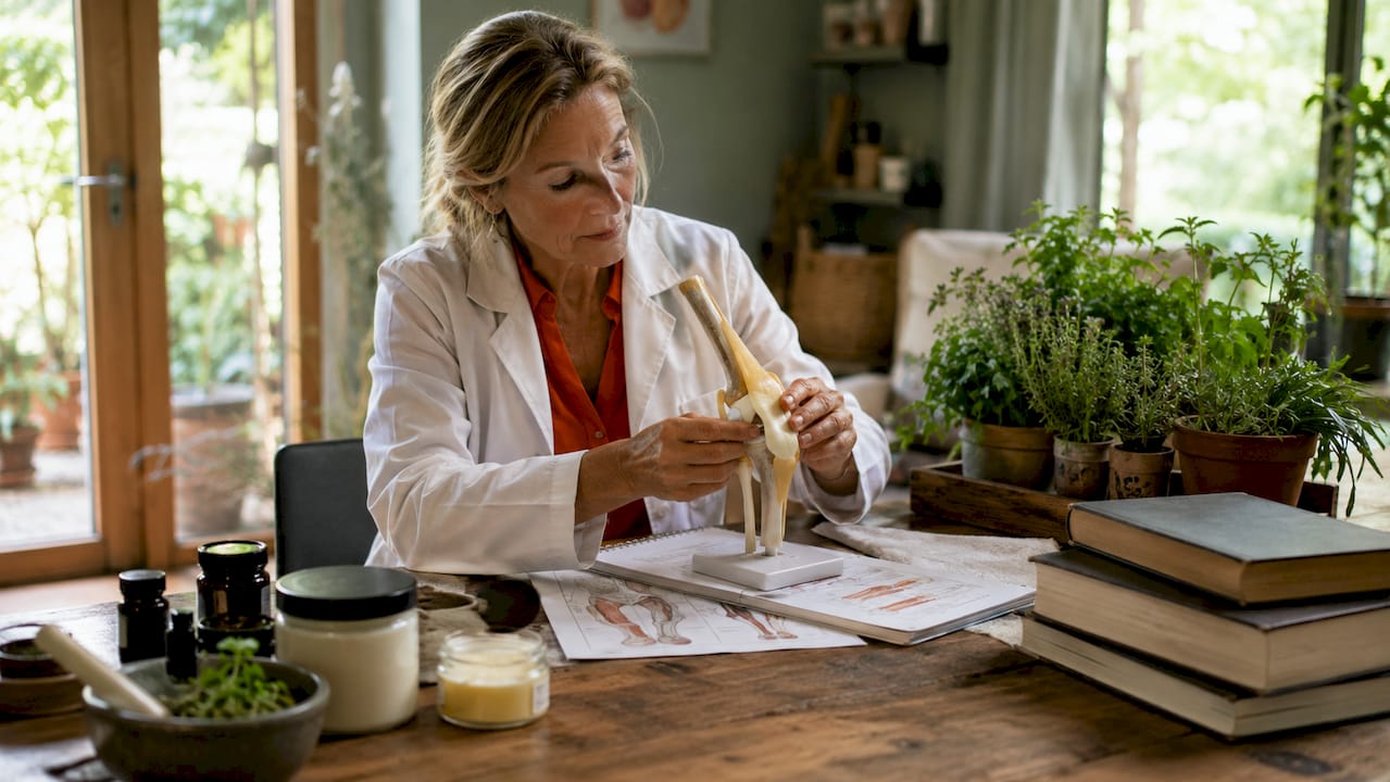 Therapist reviewing natural injury recovery tools