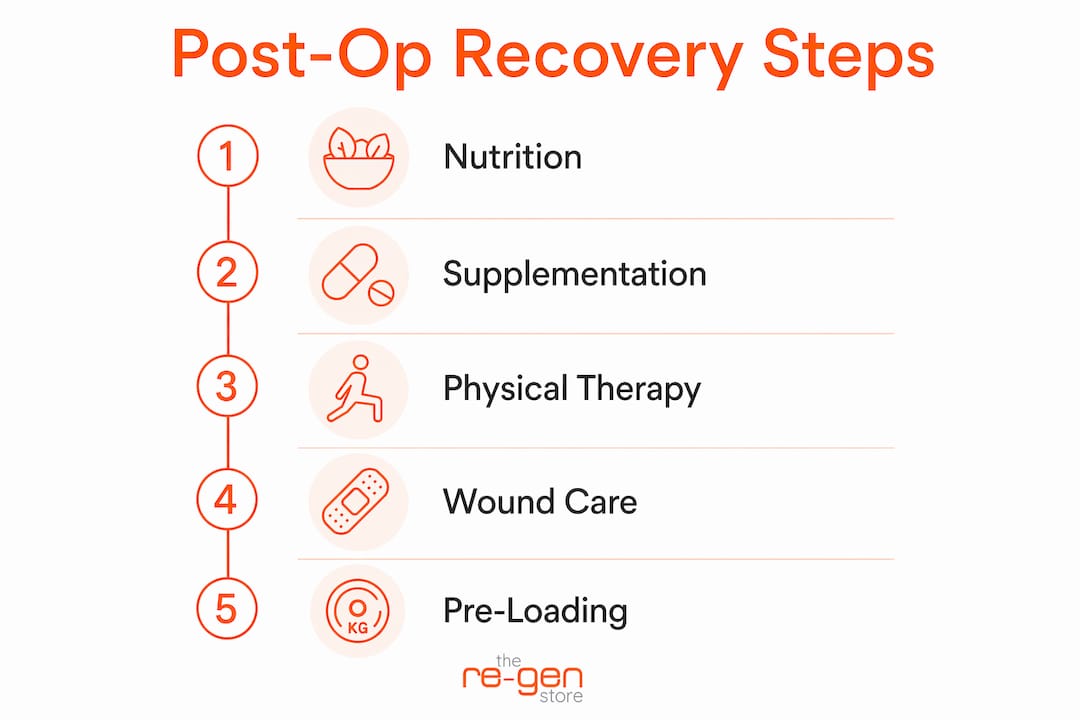 Infographic illustrating post-op natural care steps