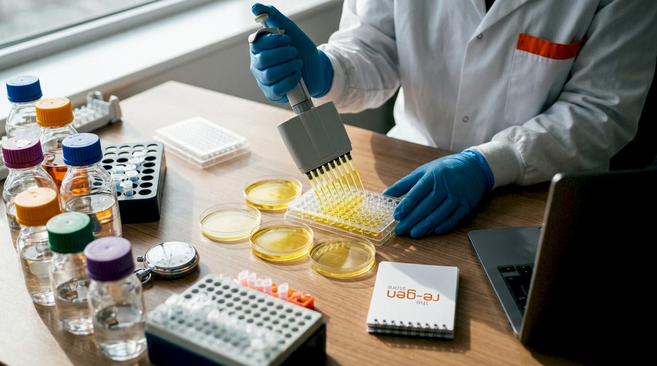Scientist working on antioxidant lab experiment
