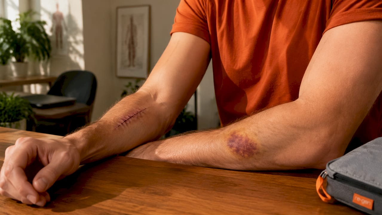 Comparison of open and closed skin injuries on arms