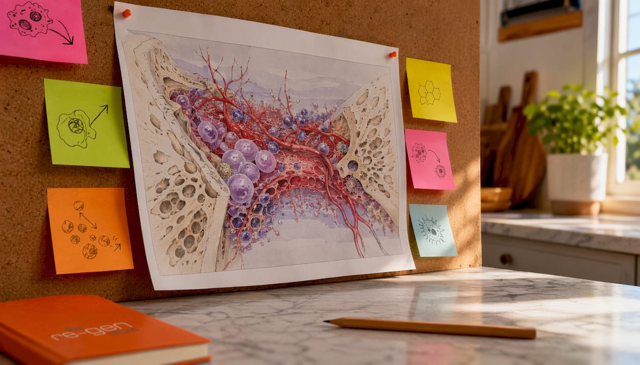 Close-up scientific bone repair poster