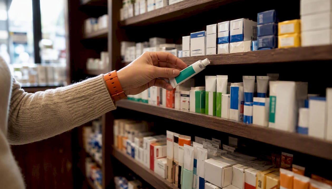 Pharmacy shelf with antibiotic ointments