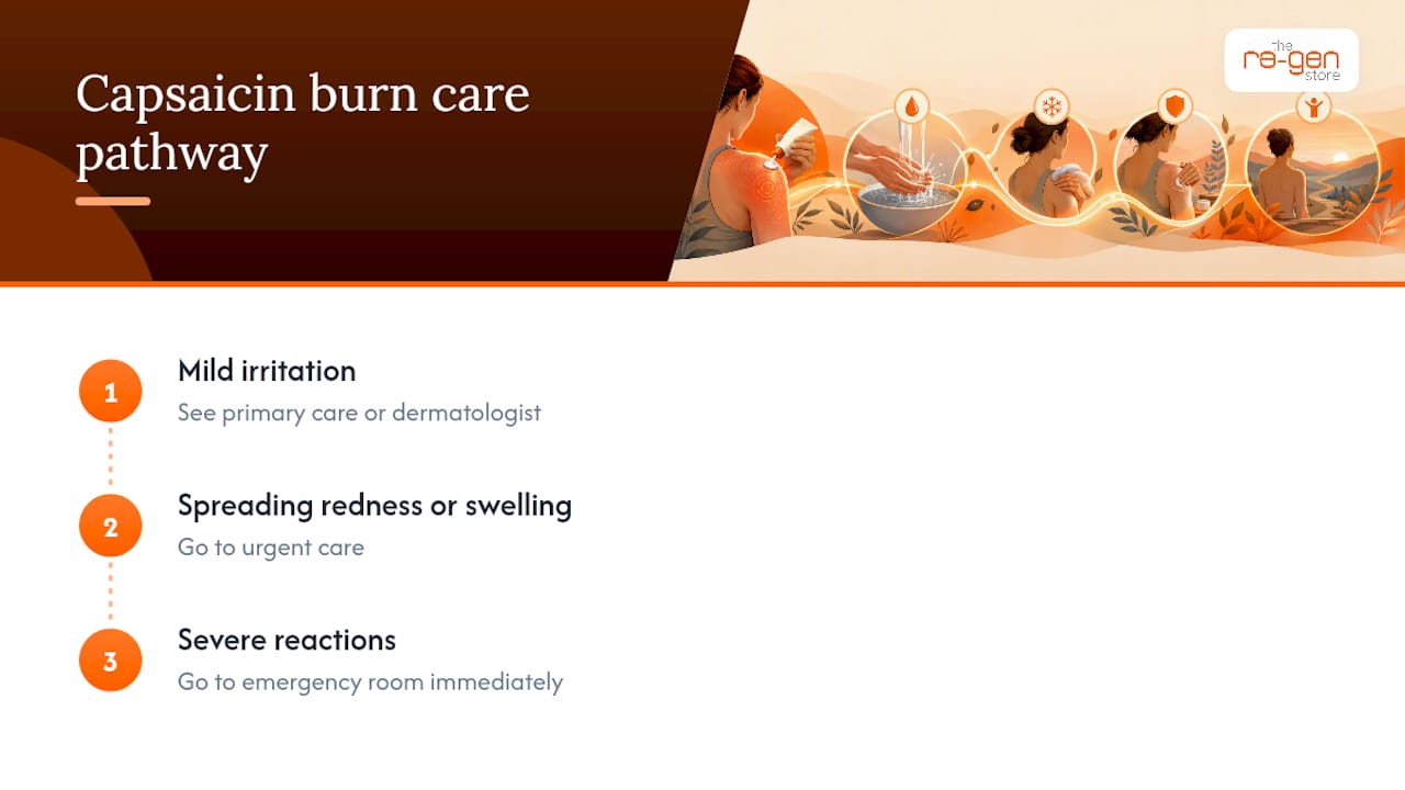 Capsaicin irritation severity and care pathway