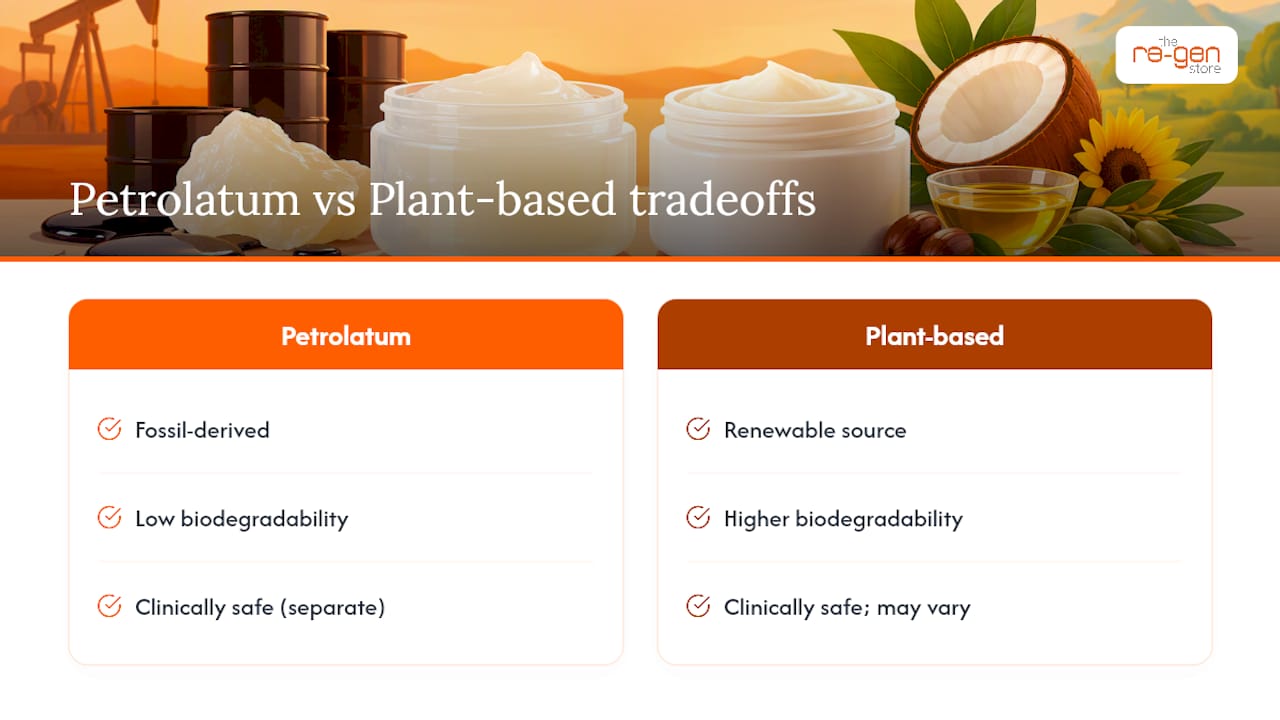 Petroleum and plant-based ointment comparison