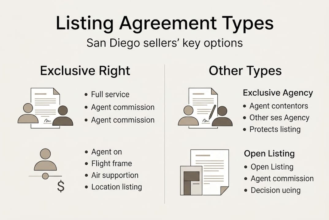 Infographic comparing listing agreement types