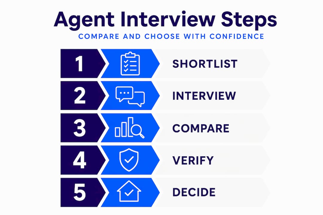 Infographic process for interviewing agents