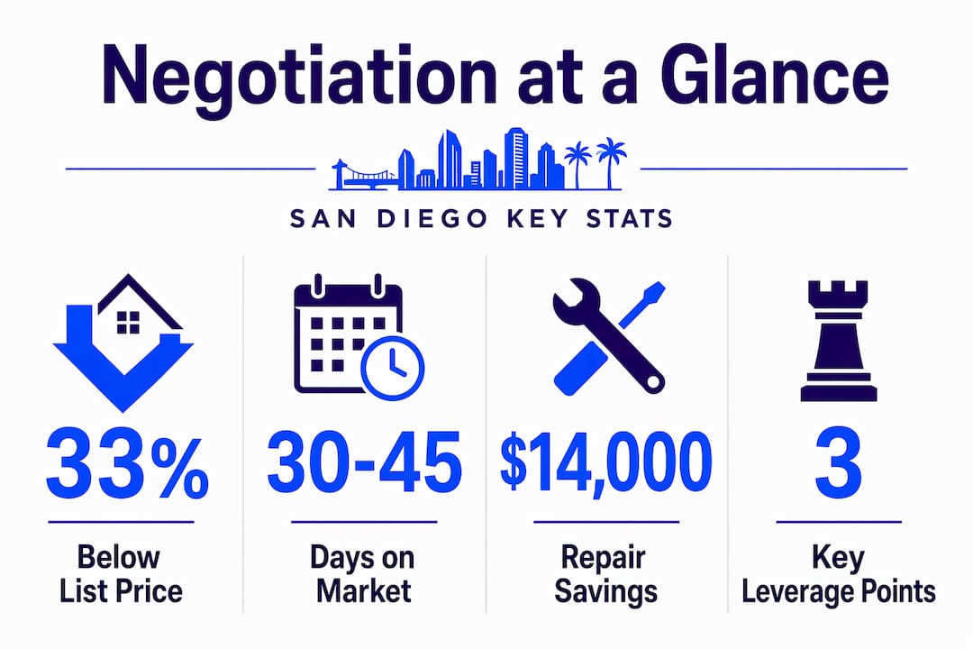 San Diego real estate negotiation stats infographic