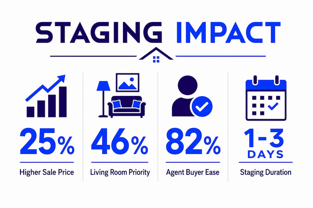 Infographic showing home staging benefits statistics