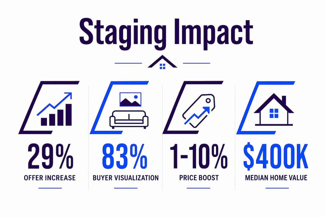 Infographic showing key home staging statistics