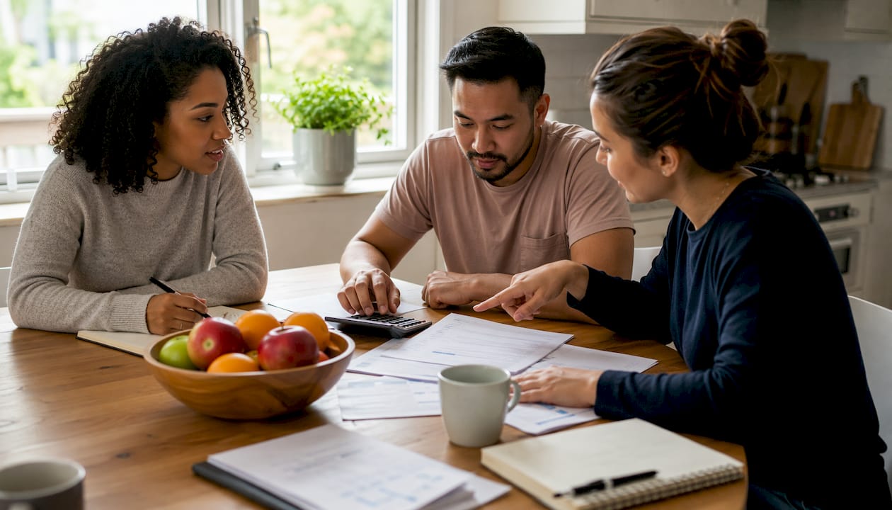 Hands calculating homeownership monthly costs