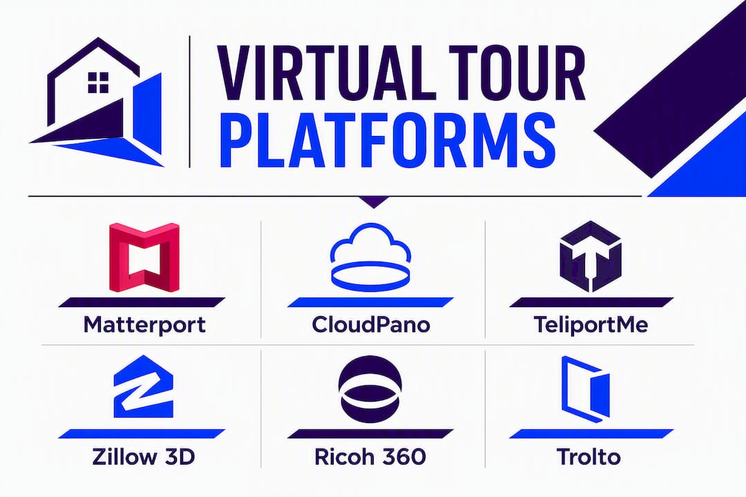 Infographic comparing virtual tour platforms in a ranked hierarchy