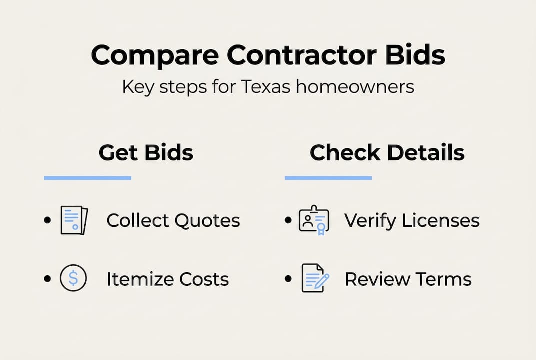 Infographic comparing contractor bid steps