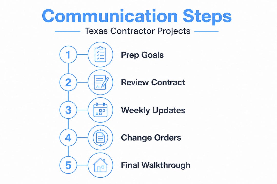 Infographic shows key communication steps in Texas contracting