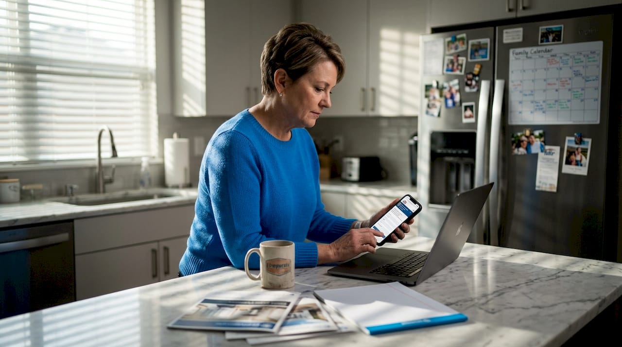 Homeowner verifying contractor license on smartphone