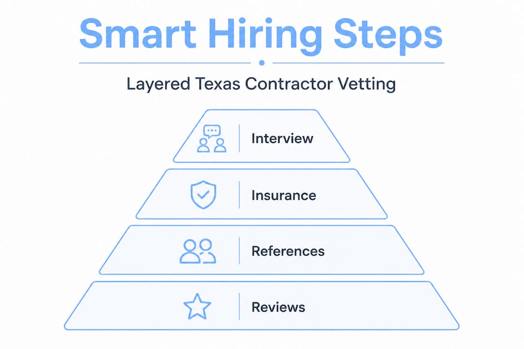 Hierarchy infographic of contractor vetting steps