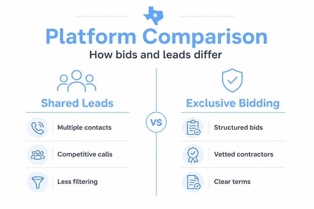Infographic comparing contractor platform types