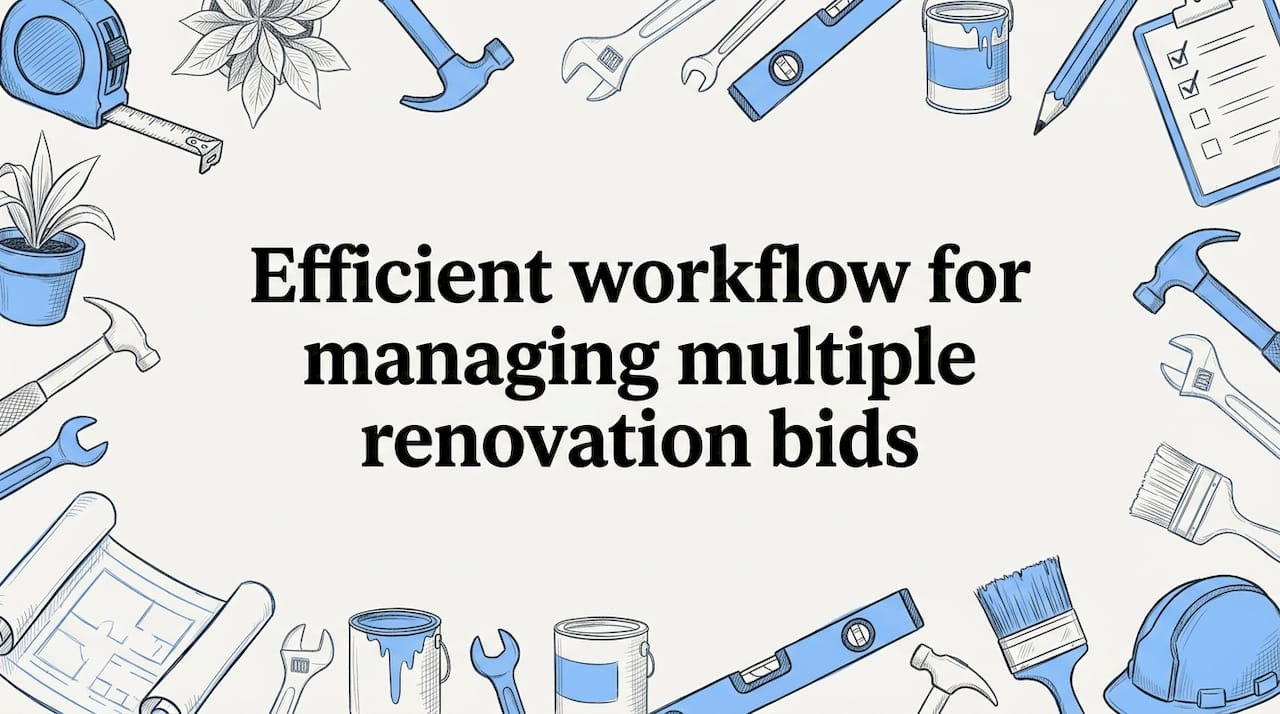 Efficient workflow for managing multiple renovation bids