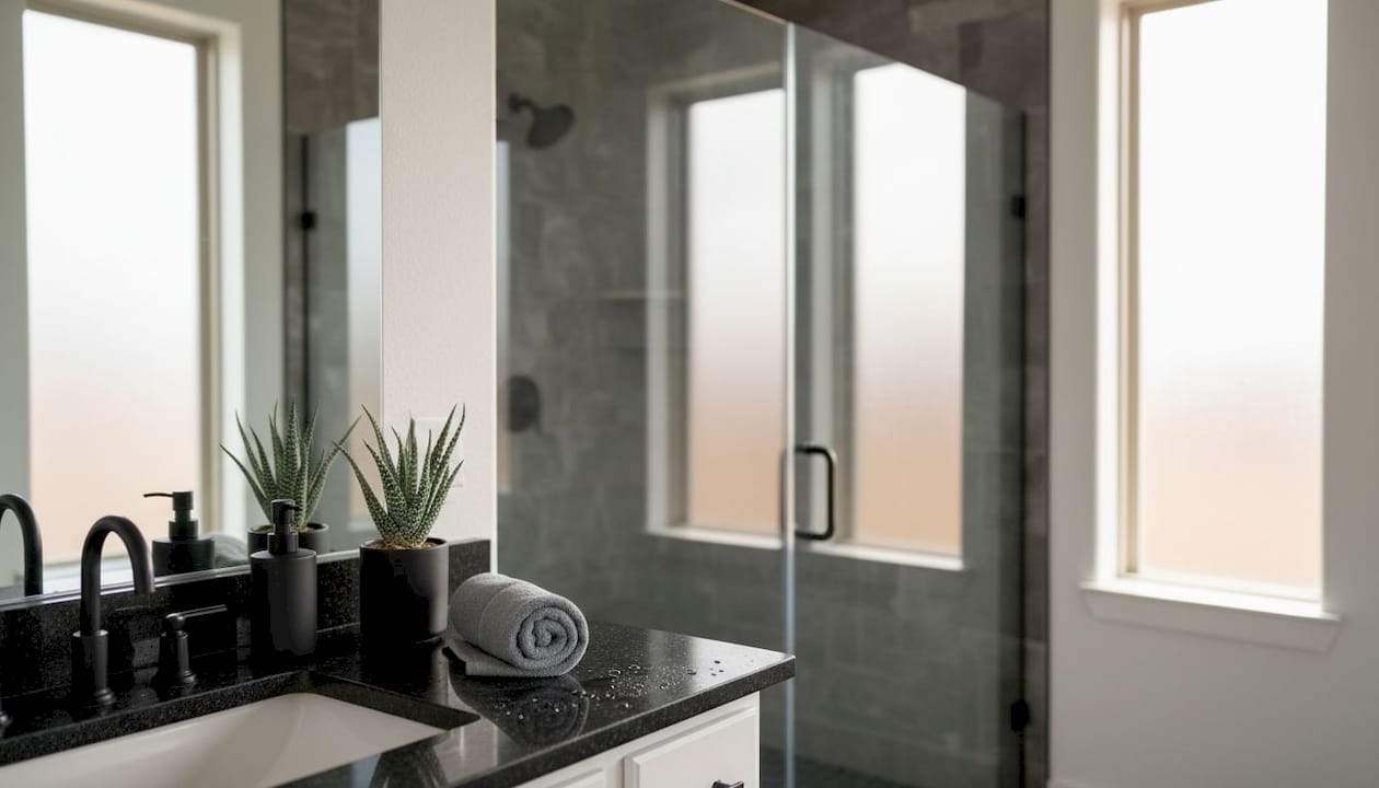 Remodeled Texas bathroom with glass shower