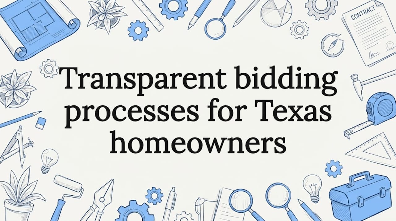 Transparent bidding processes for Texas homeowners