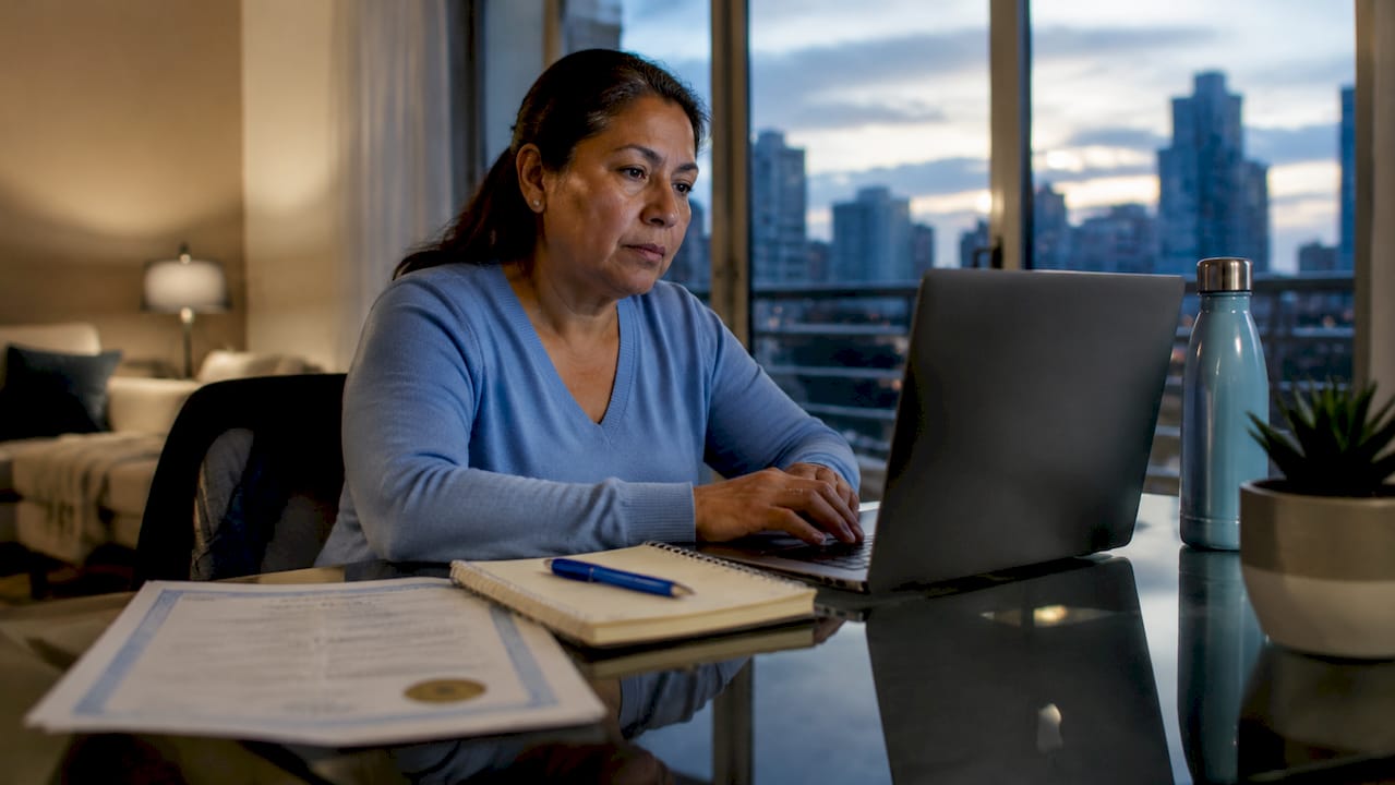 Homeowner verifying contractor credentials online