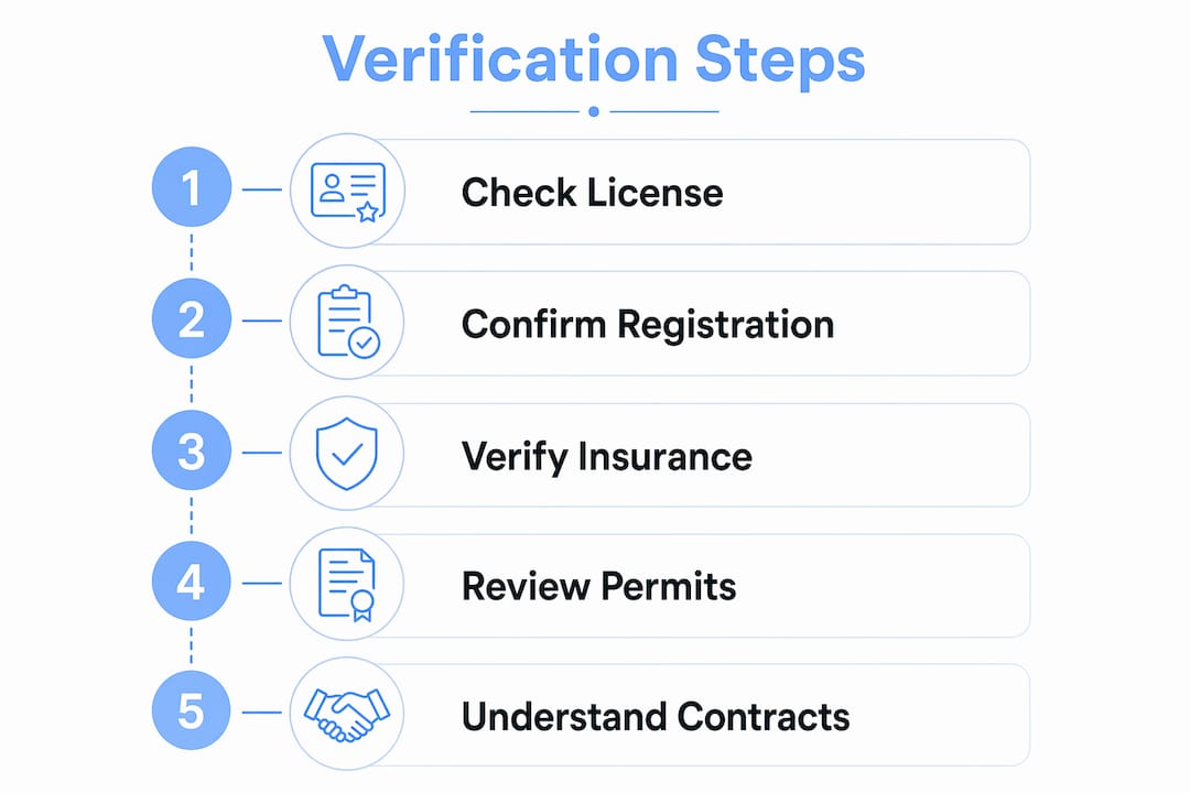 Infographic showing contractor verification steps