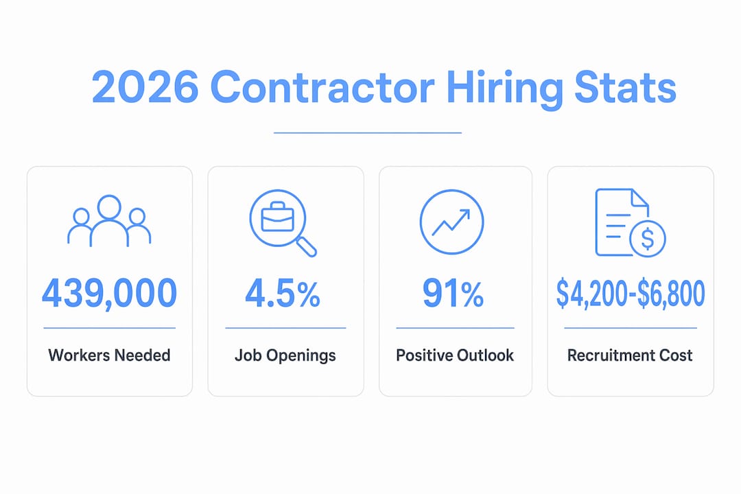 Infographic showing key hiring statistics for 2026