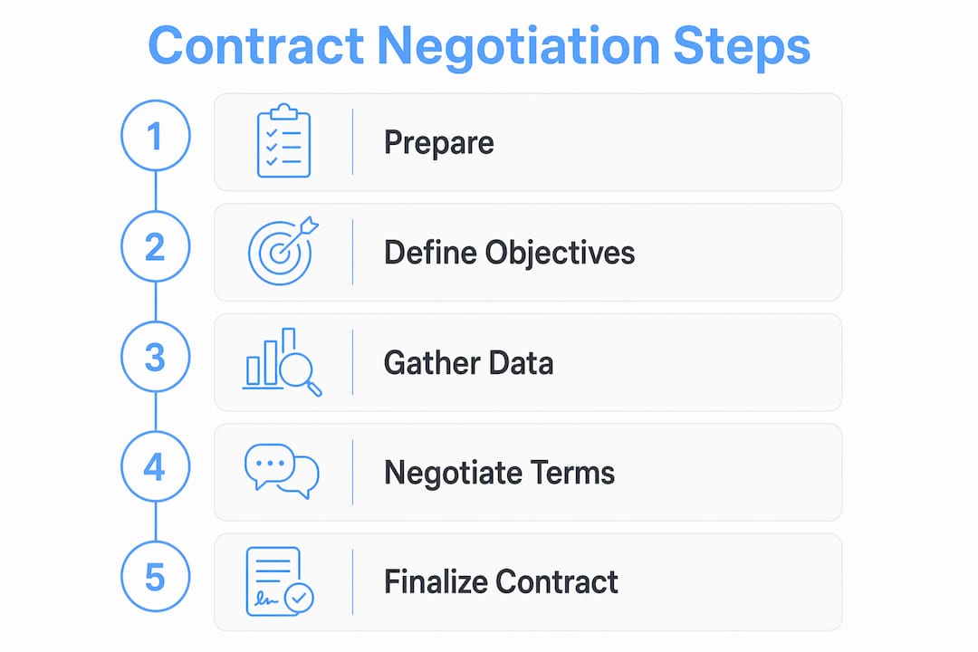 Infographic showing contract negotiation steps