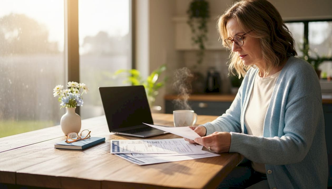 Homeowner reviewing contractor documents