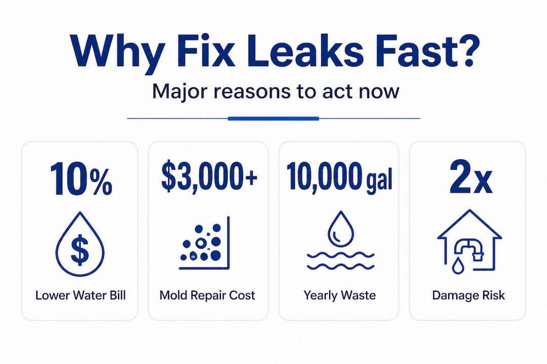 Infographic showing savings and risks of leaks
