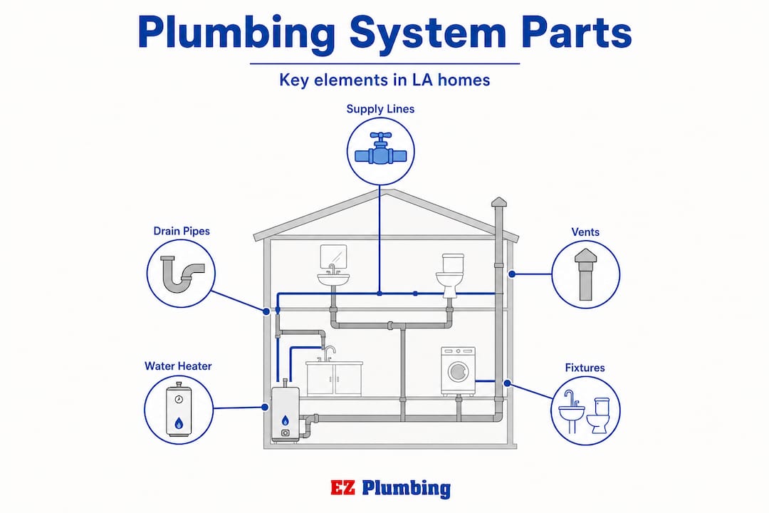 Hierarchy infographic for LA home plumbing parts