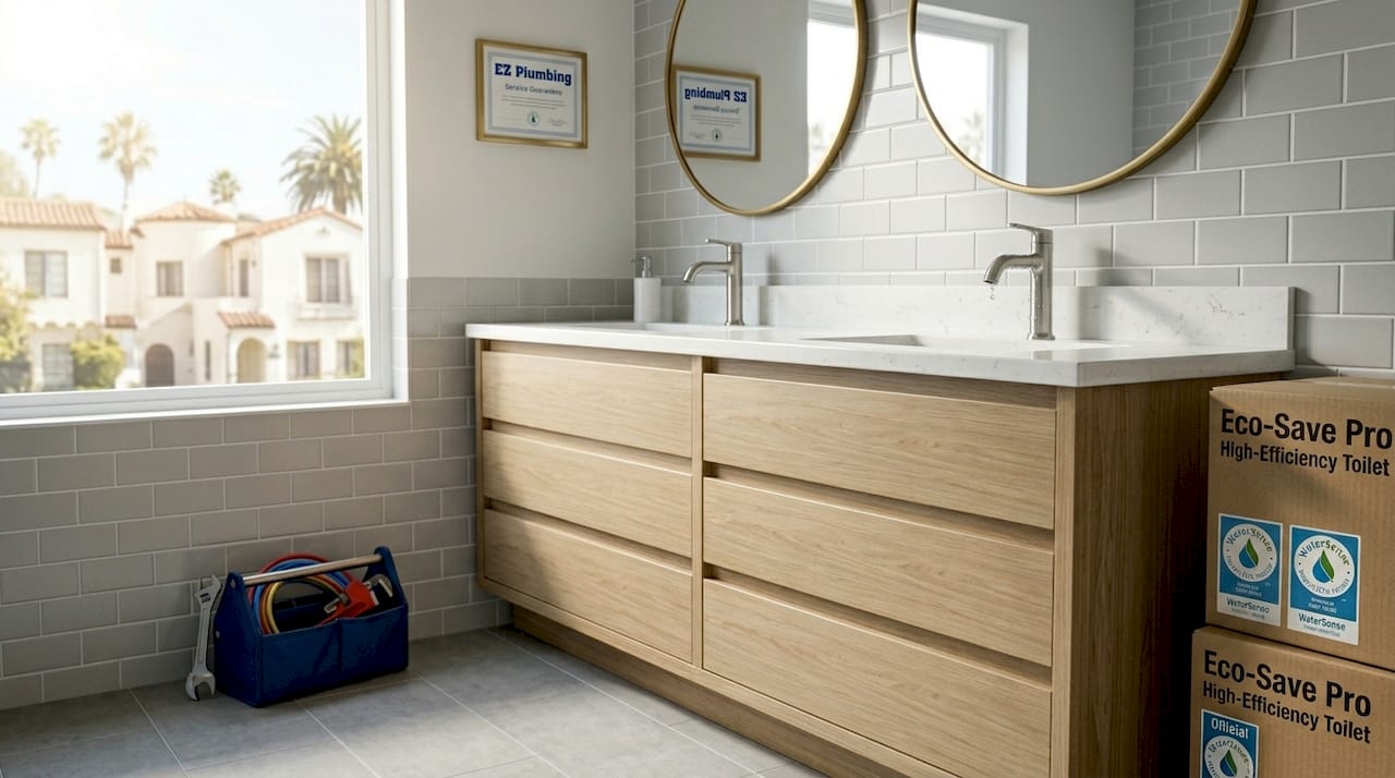 WaterSense labeled bathroom fixtures installed