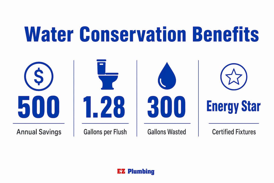 Infographic showing key water conservation statistics