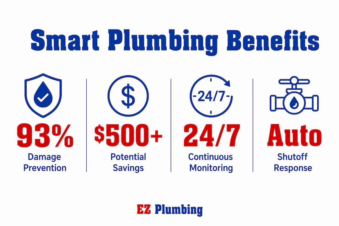 Infographic illustrating key smart plumbing benefits