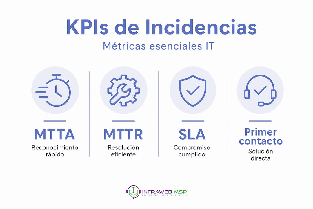 Infografía: Indicadores clave para el control de incidencias en IT