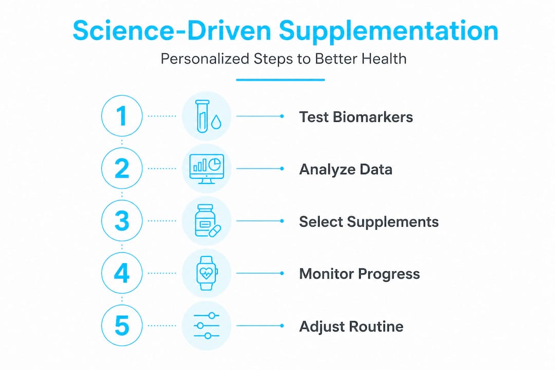 Infographic of science-driven supplement process steps