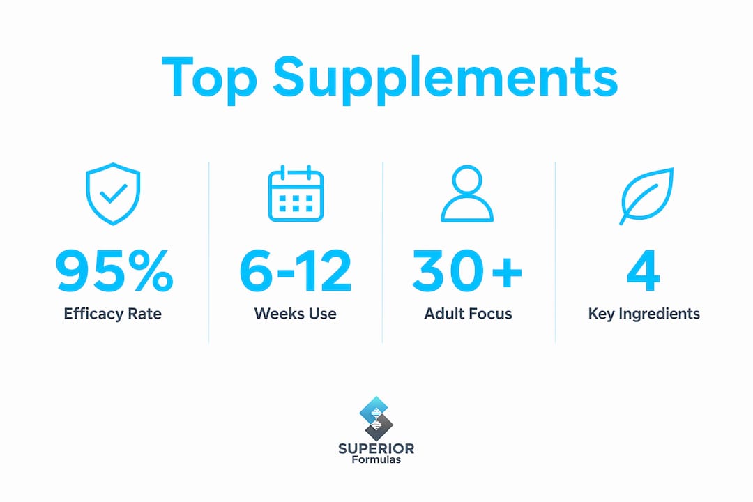 Infographic highlighting key supplements and usage stats for longevity