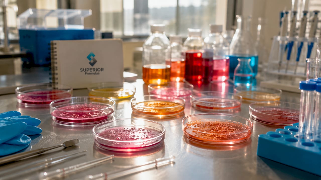 Petri dishes showing inflammation phase cell cultures