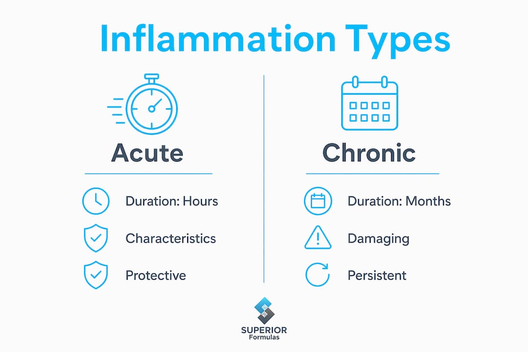 Infographic comparing acute and chronic inflammation