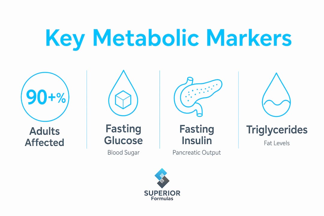 Infographic showing key metabolic health markers with statistics