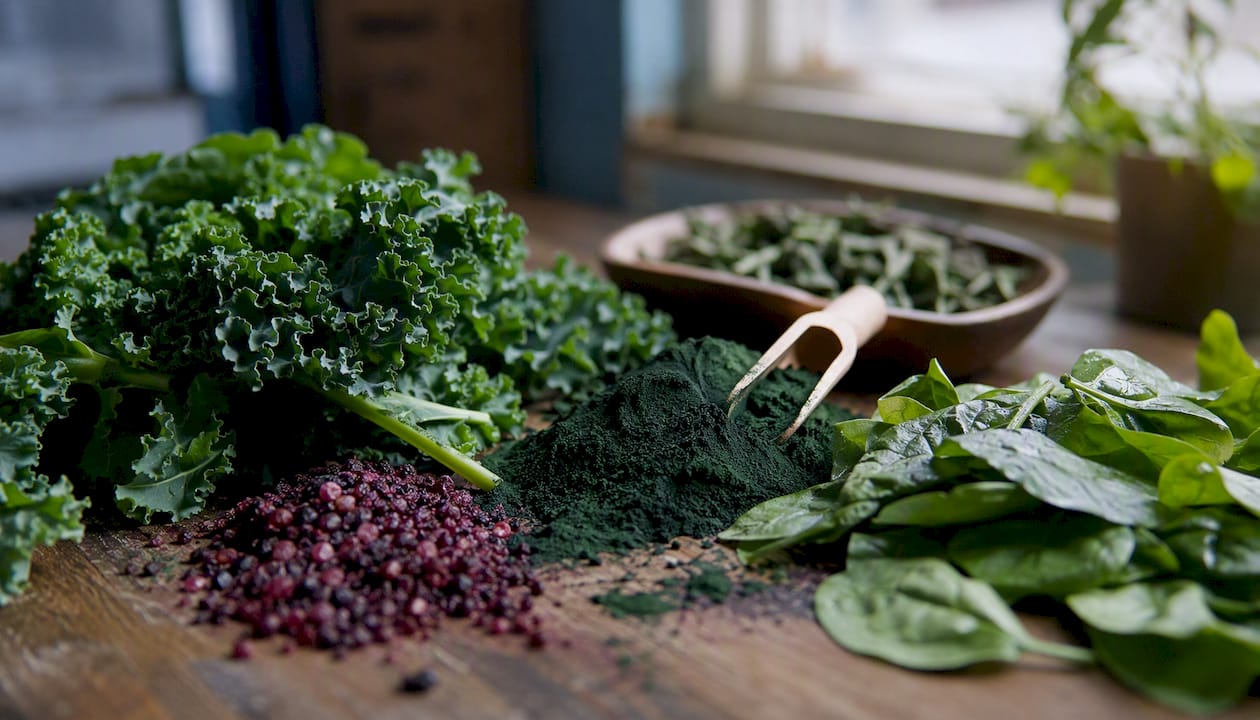 Diverse plant ingredients for greens supplements
