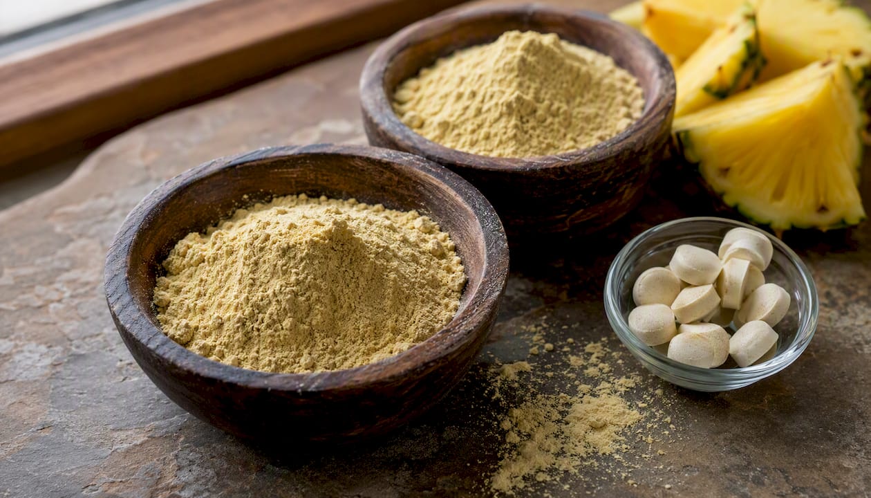 Quercetin supplement powders and bromelain ingredients
