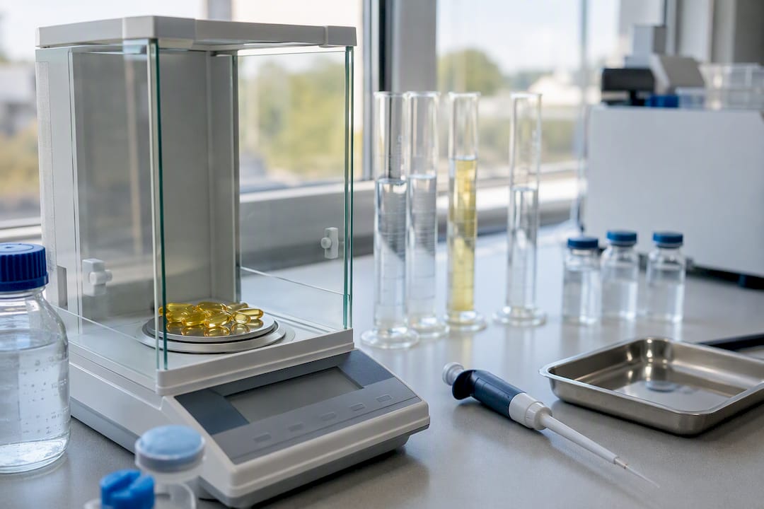 Laboratory scale and capsules for supplement safety