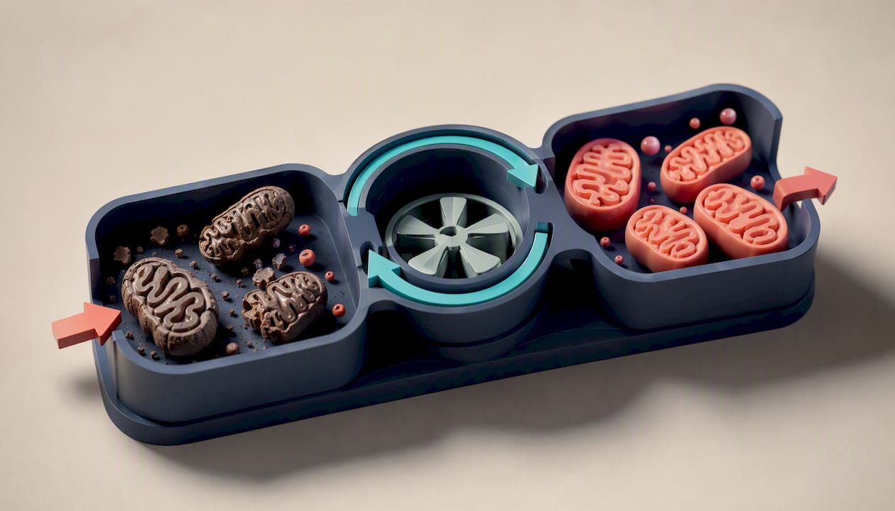 Illustration of mitochondrial quality control