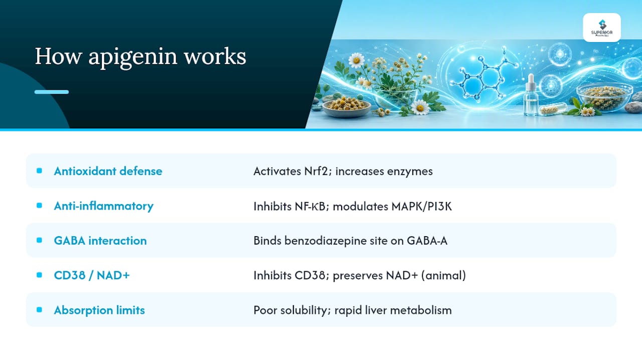 How Apigenin Works Inside the Body — overview diagram