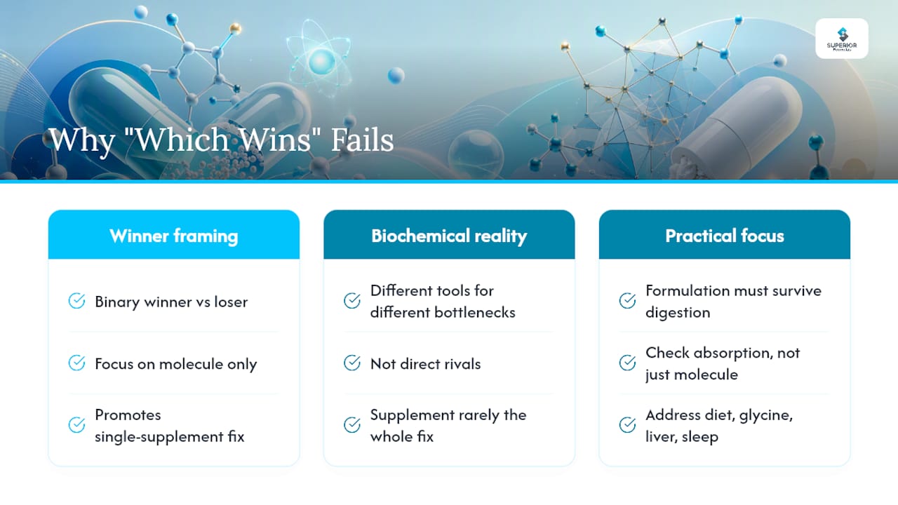 Why the "Which One Wins" Framing Misses the Point — overview diagram