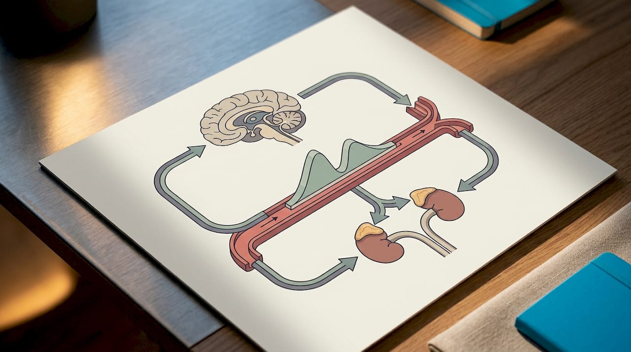 Illustrated HPA axis cortisol feedback loop