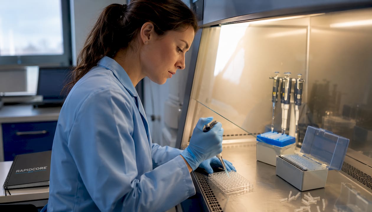 Scientist conducting peptide endotoxin assay