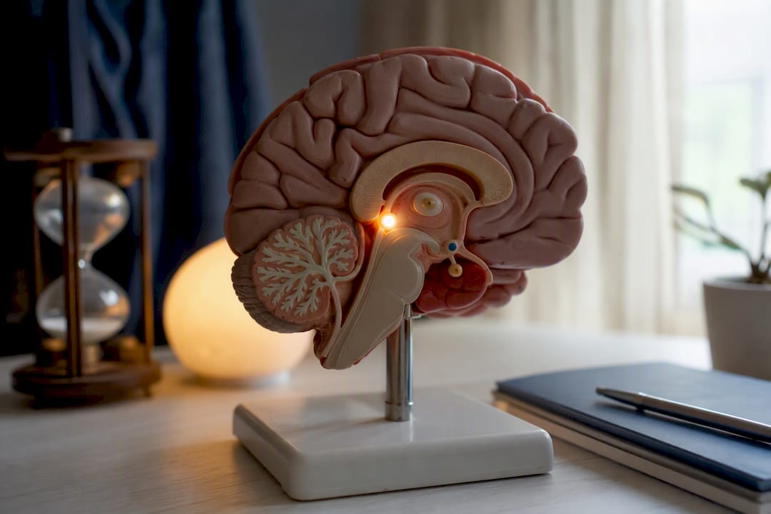 Anatomical pineal gland model with circadian rhythm elements