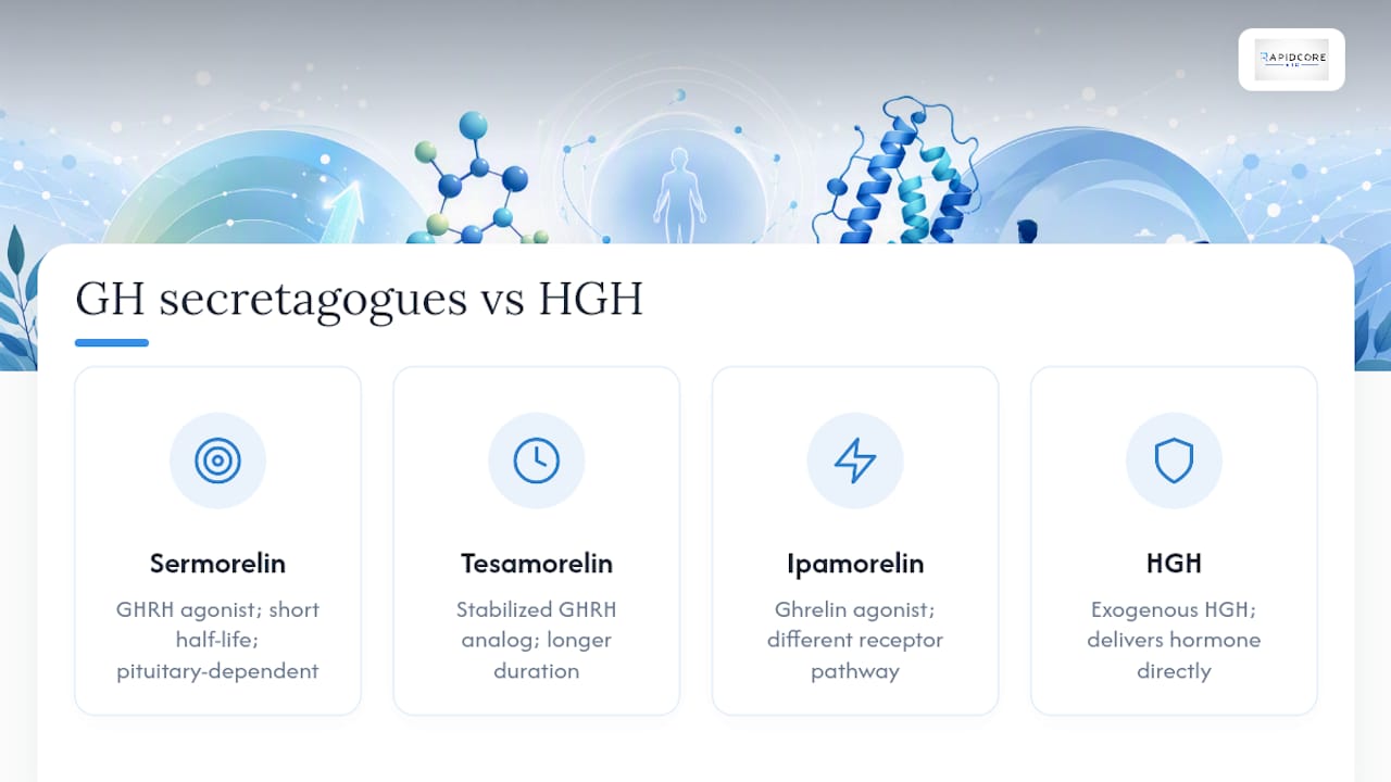 Comparison of GH pathway research compounds